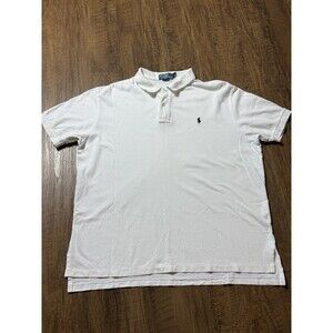 Polo Ralph Lauren Shirt Mens XL White Short Sleeve Cotton Pique Classic GOLF EUC